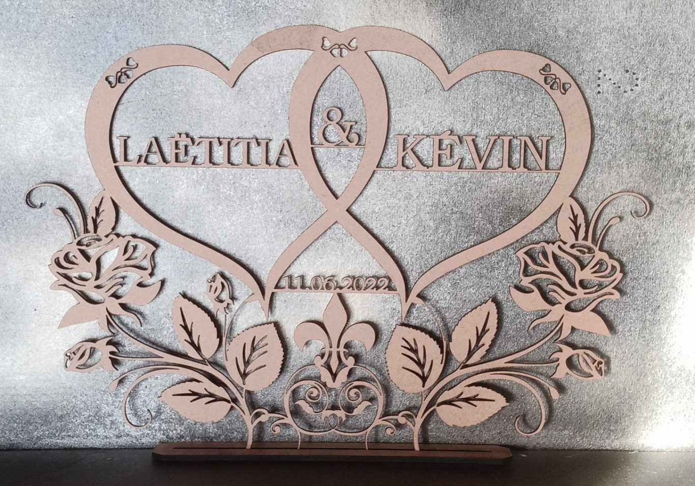 Coeurs entrelacés Roses